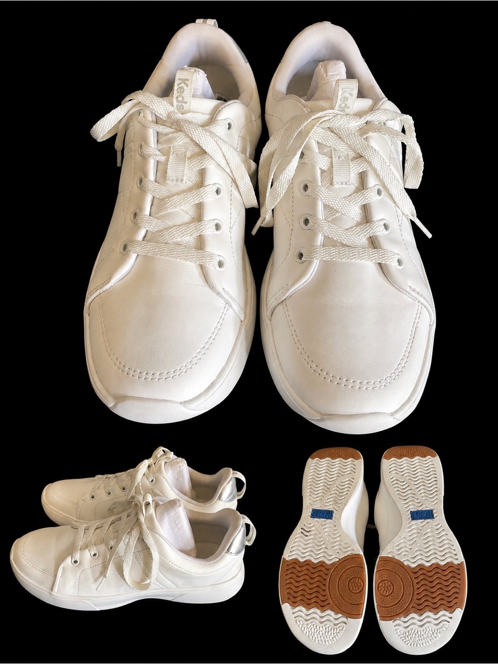 Keds Kids White Low-Top Lace-Up Sneakers